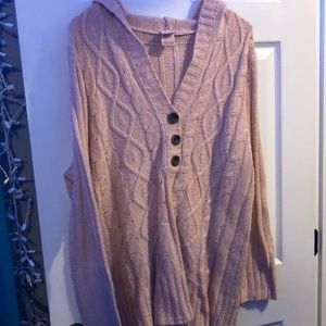 Light pink with button cardigan sweater